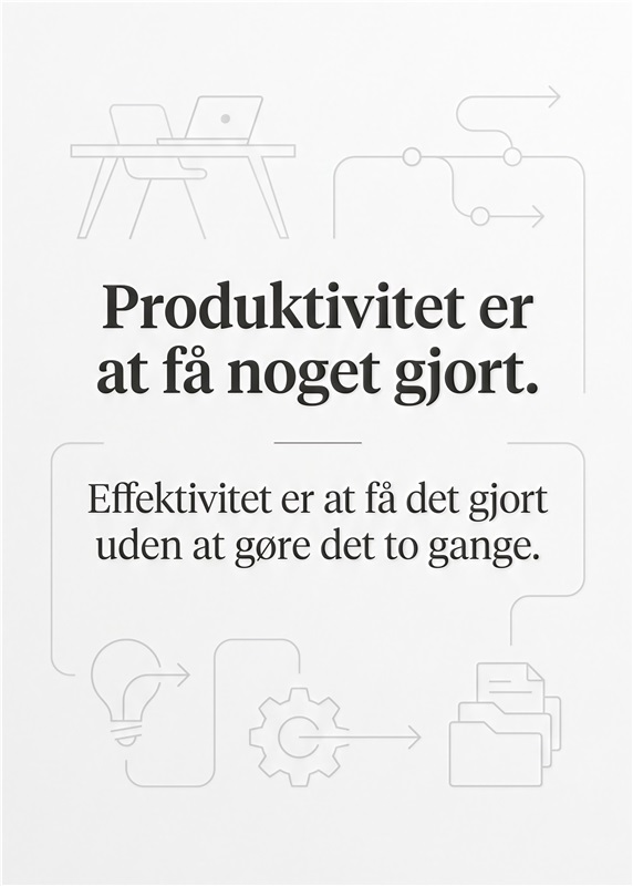 Motiverende Plakat til Effektivitet og Produktivitet - Denne stilfulde plakat understreger vigtigheden af produktivitet og effektivitet i hverdagen. Med en minimalistisk design, giver den et inspirerende visuelt indtryk i dit arbejdsmiljø.