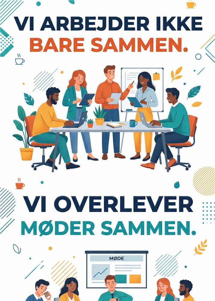 Samarbejde i Fællesskab - Kreativt mødeplakat plakat