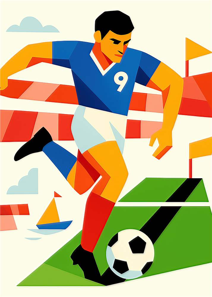 Fodboldspiller i Aktion plakat