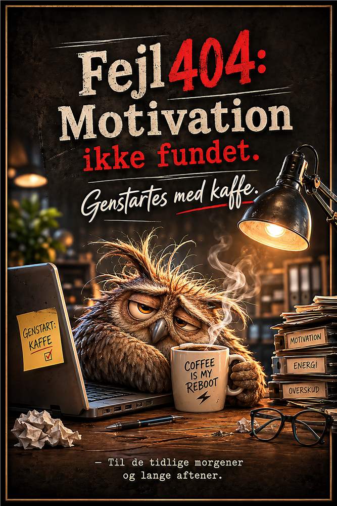 Motivation 404: Genstart med Kaffe plakat