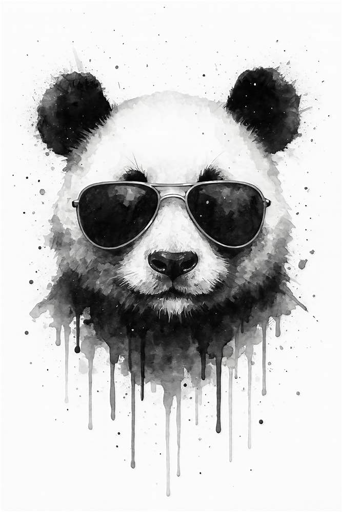 Stilfuld Panda med Solbriller plakat