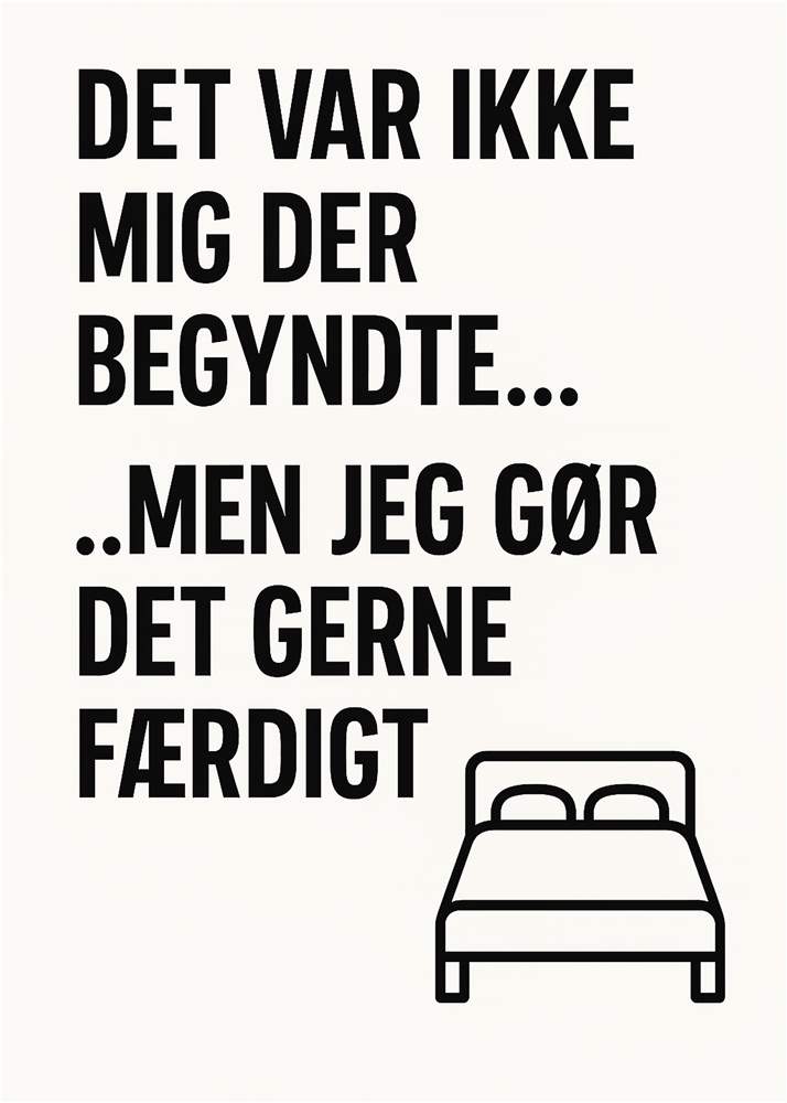 Humoristisk sengeliv med et twist plakat