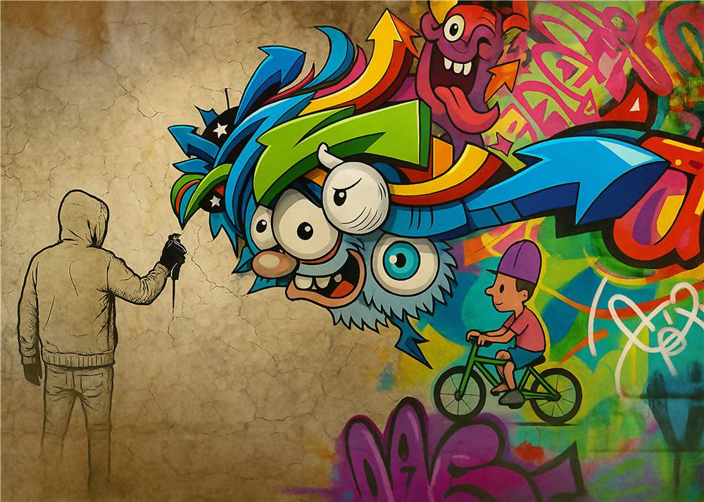 Farverig Graffiti Magi plakat
