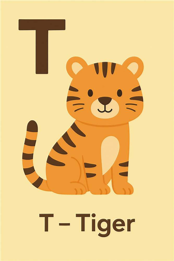 Sjov T for Tiger til Børneværelset plakat