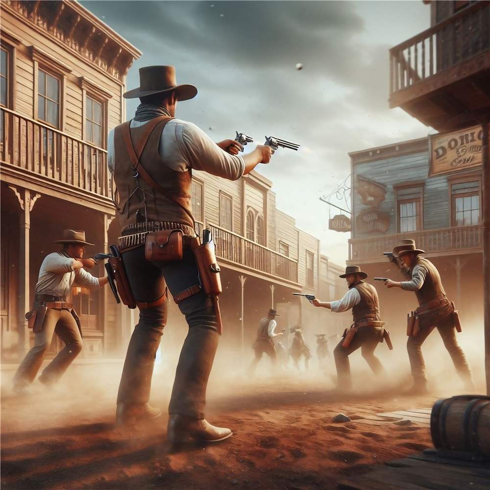 Cowboy Duel i Støvet By plakat