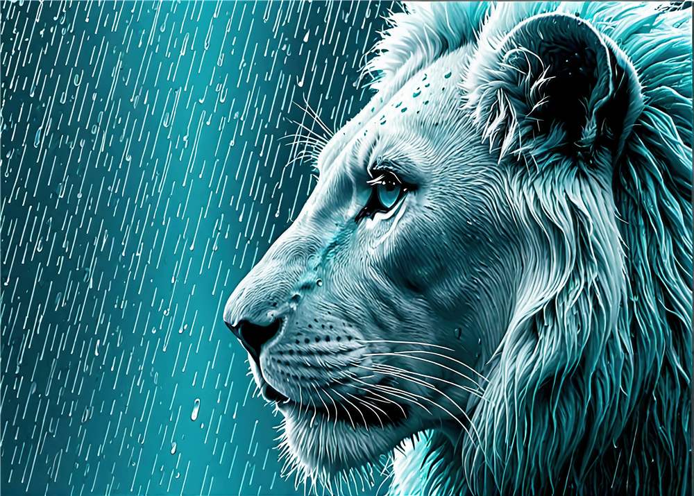 Blå Regn og Løvens Skønhed plakat