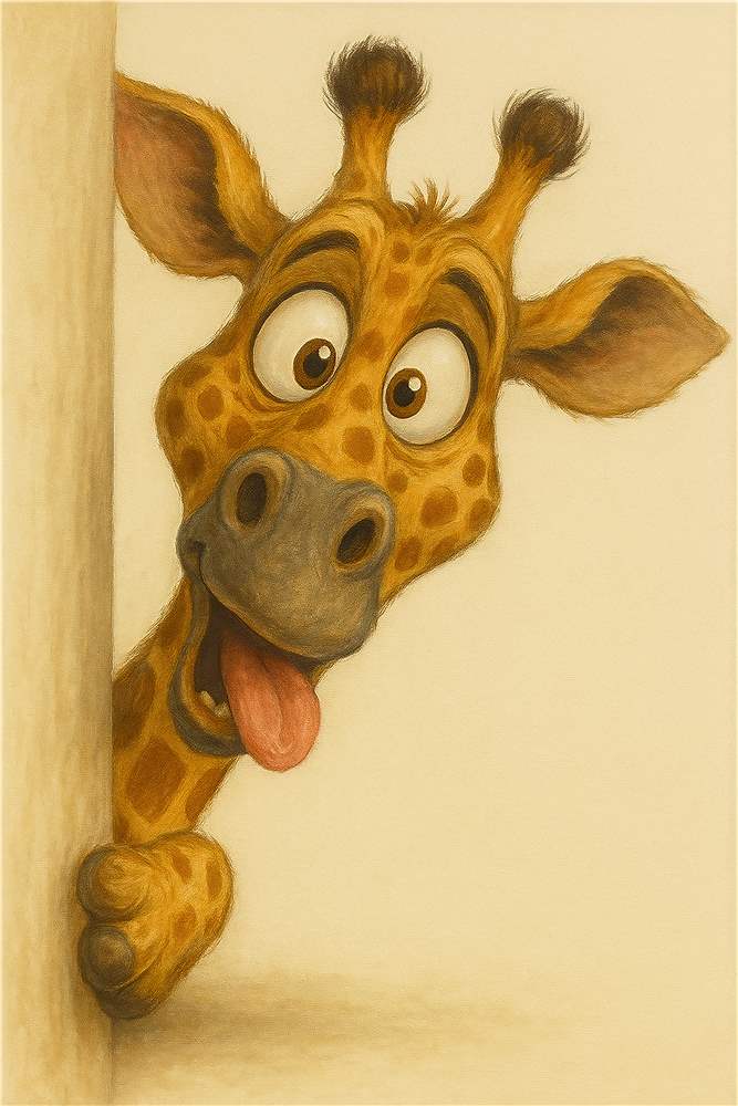Glædelig Giraffe med Sundt Smil plakat
