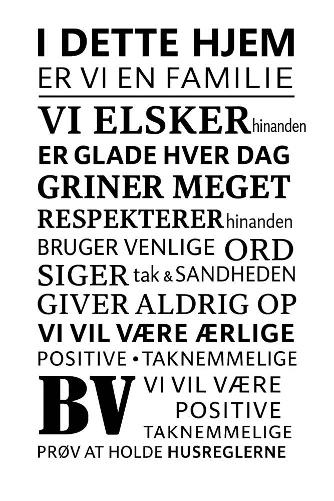 Kærlighed og Værdier i Hjemmet plakat