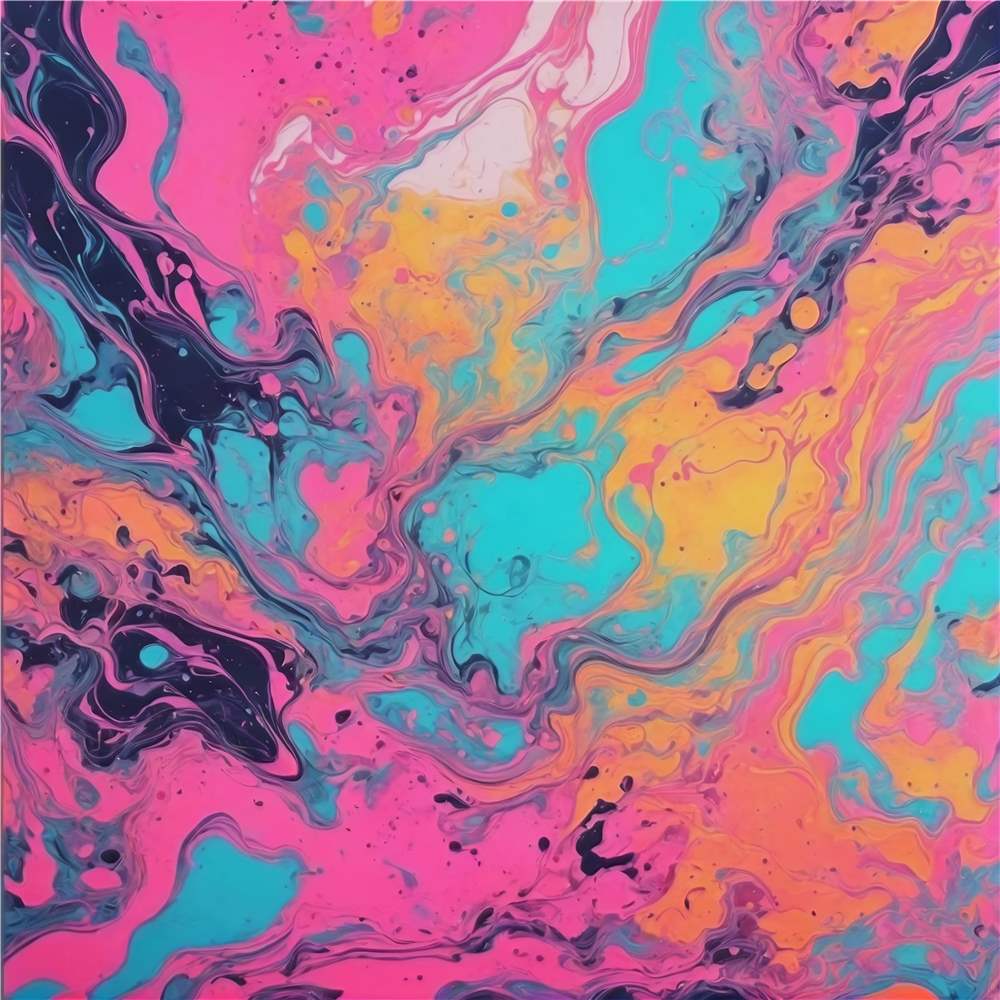 Livligt Abstrakt Maleri med Farverige Swirls plakat