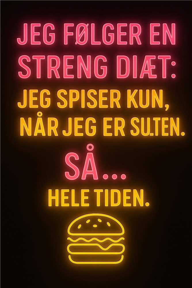 Humoristisk Diæt Med Sult-Skilt plakat