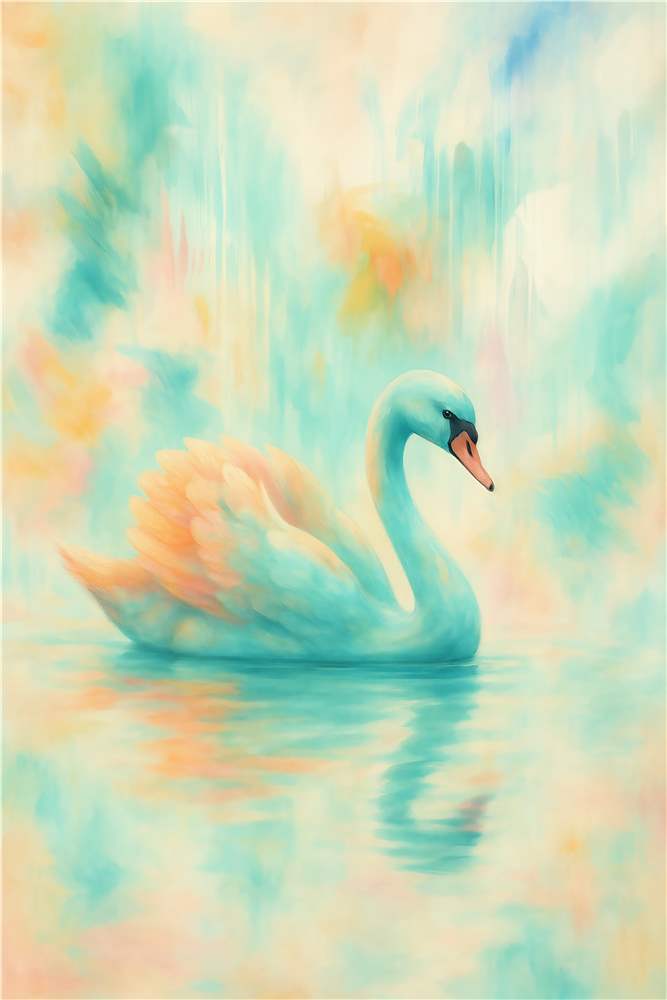 Elegante svane i pastelfarver plakat