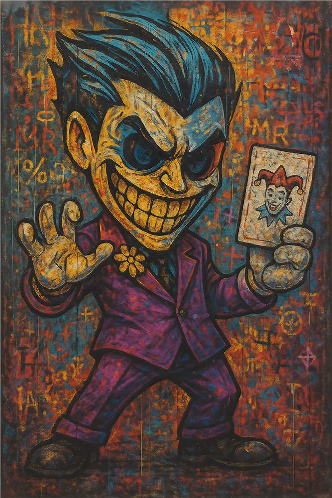 Livlig Joker Karakter i Farverig Kunst plakat