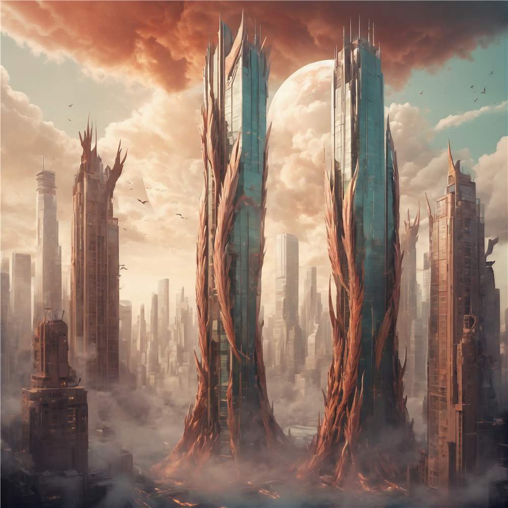 Naturens greb om fremtidens skyline plakat