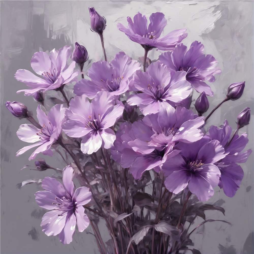 Elegant Lilla Blomsterdrøm plakat