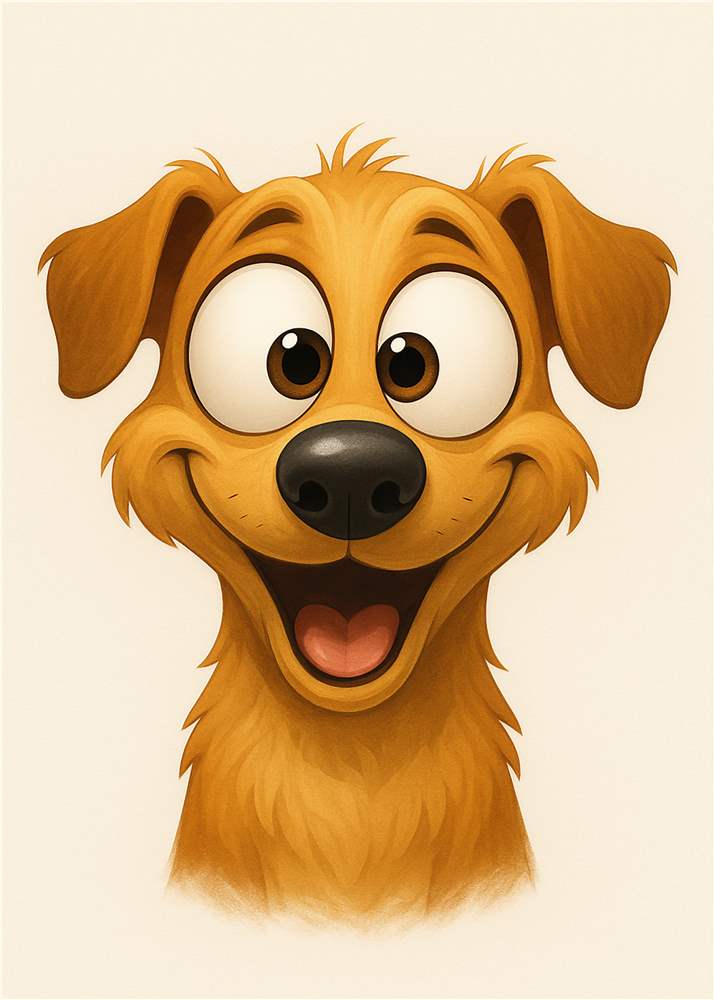 Glad hund med smilende ansigt plakat