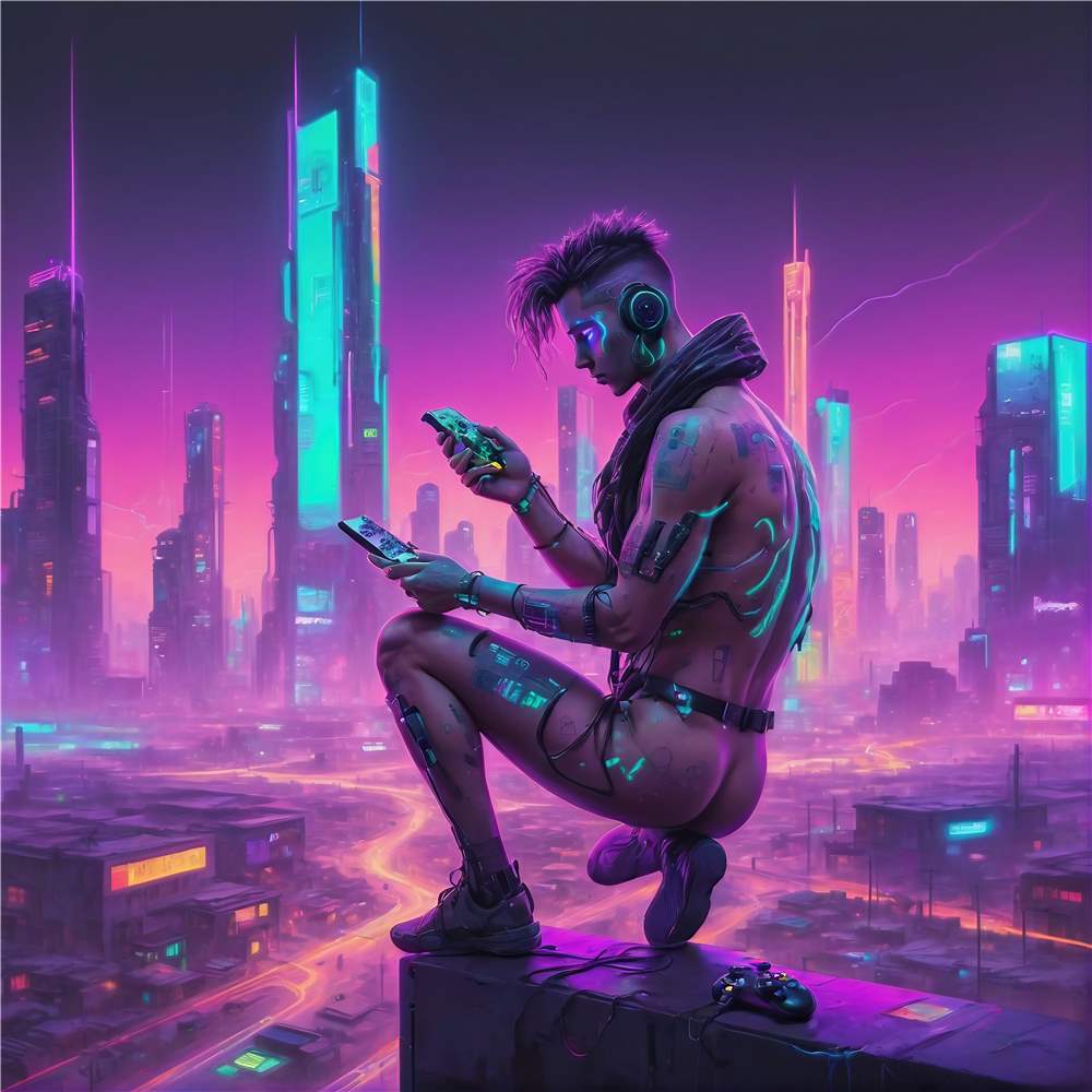 Neon Drøm: Cyberpunk Byliv plakat