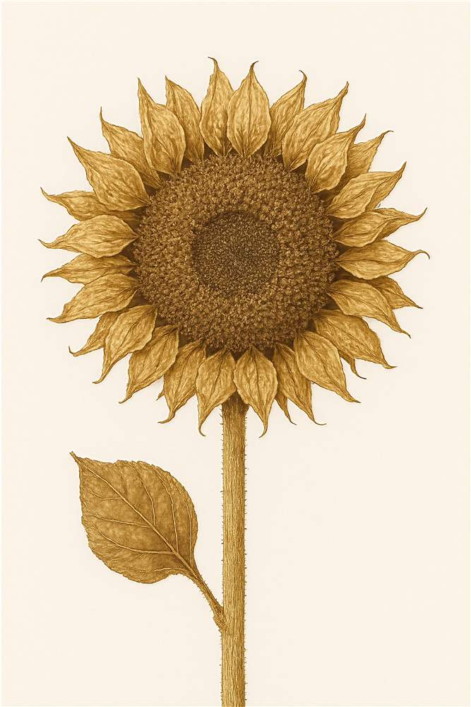 Skøn Solsikke Illustration til Dit Hjem plakat