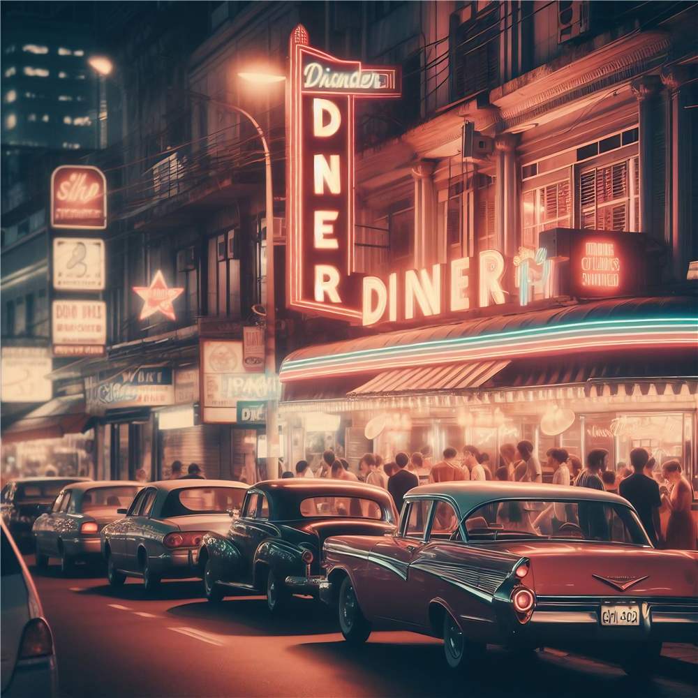 Retro Diner Vibes fra 50'erne plakat