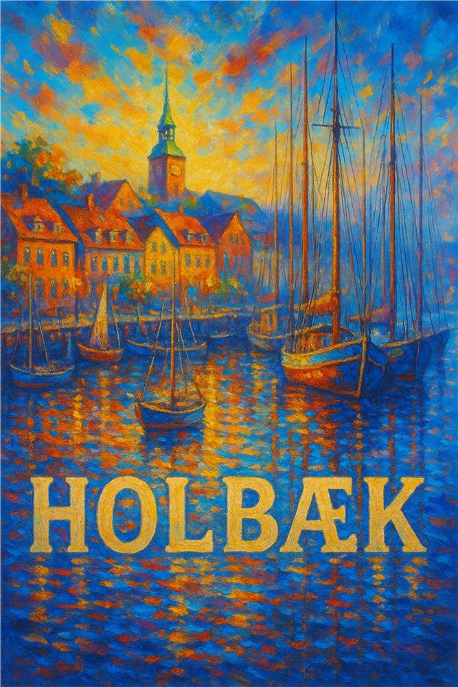 Holbæk: En Solnedgangsdrøm ved Havnen plakat