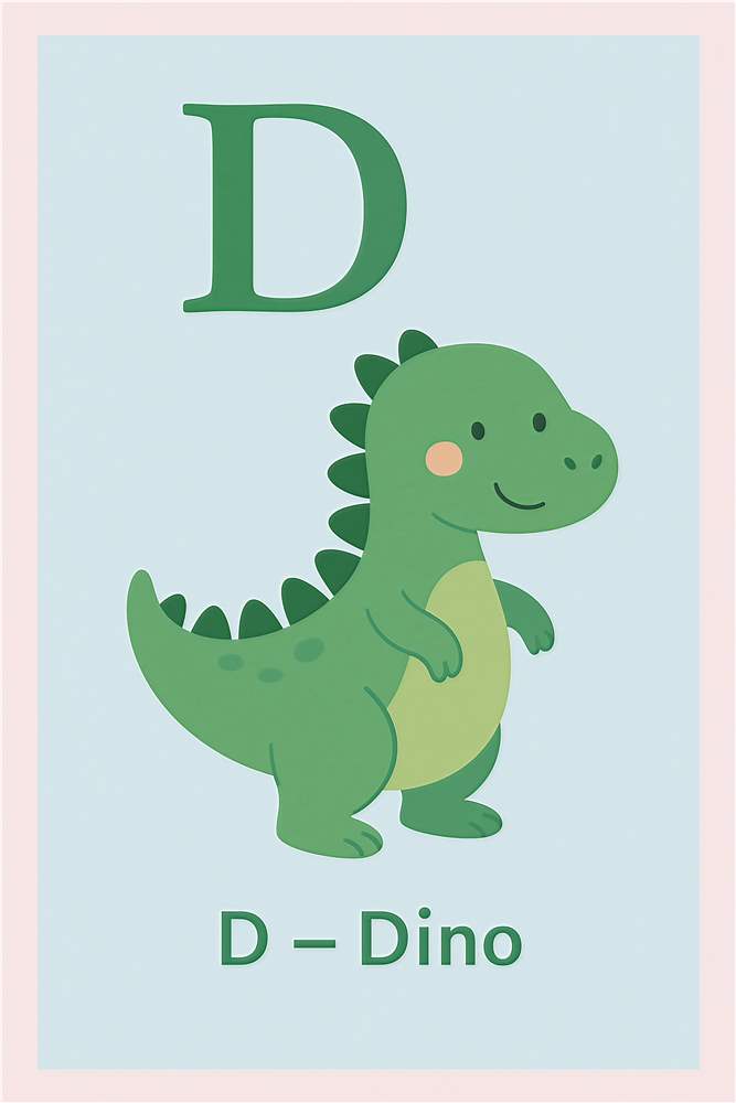 Dino - Læring med Farver og Fantasi plakat