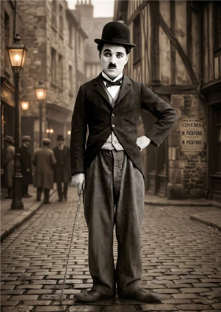 Chaplin i Gadebilledet plakat