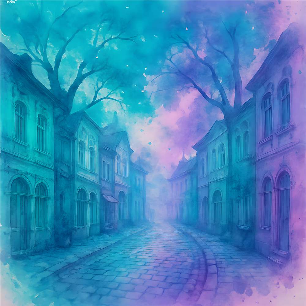 Magisk Gade i Pastelfarver plakat