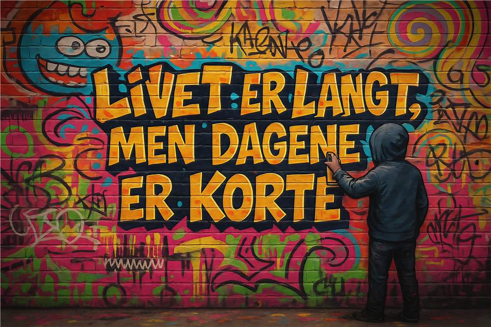 Farverig Vægkunst med Livets Budskab plakat