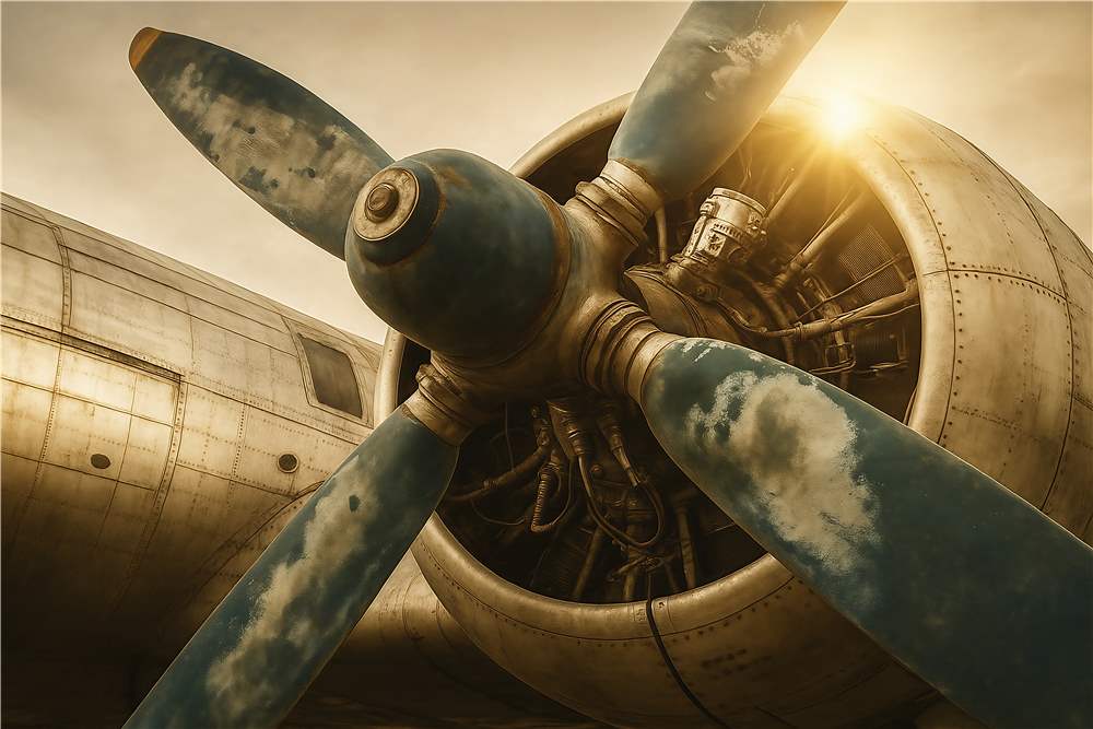 Vintage Flymotor i Garmt Lys plakat