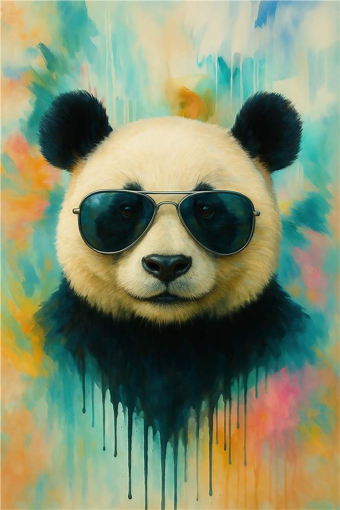 Stylish Panda med Solbriller plakat