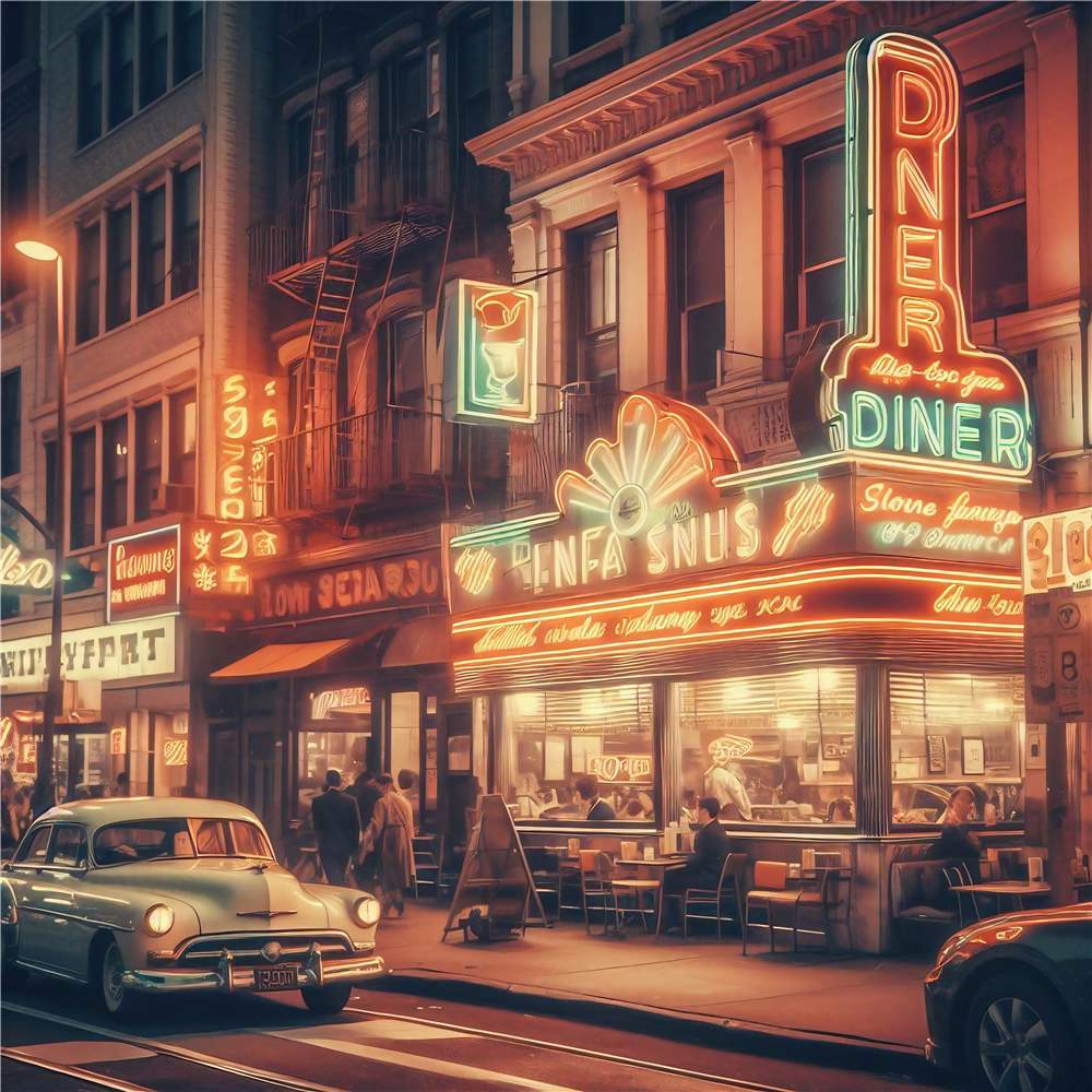 Nostalgisk Diner i Nattens Lys plakat