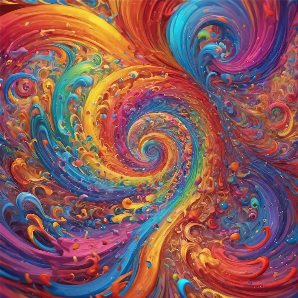 Dynamisk Spiral af Farver plakat