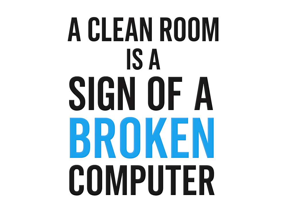 Humor i IT: Rent Rum = Defekt Computer plakat