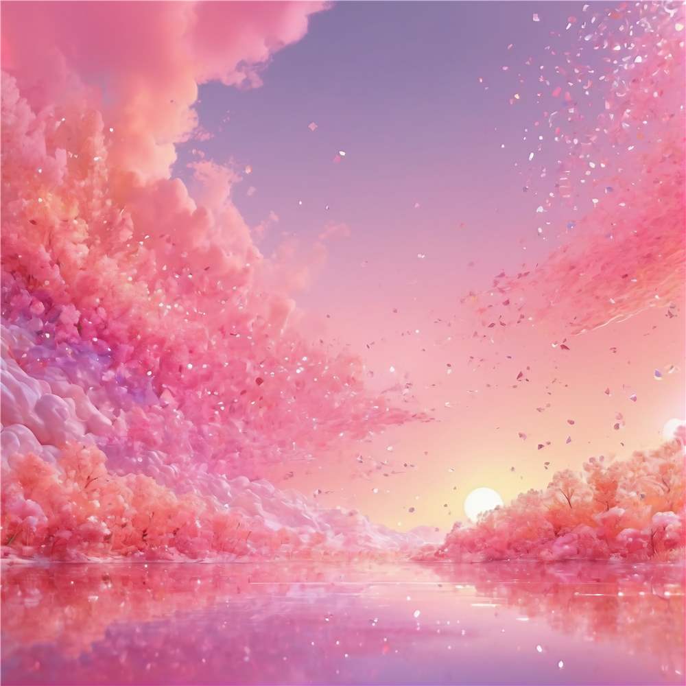 Surrealistisk Solnedgang i Pink plakat