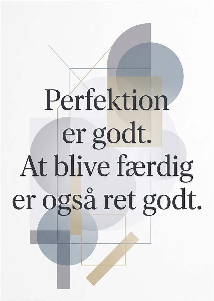 Inspirerende Plakat om Perfektion plakat
