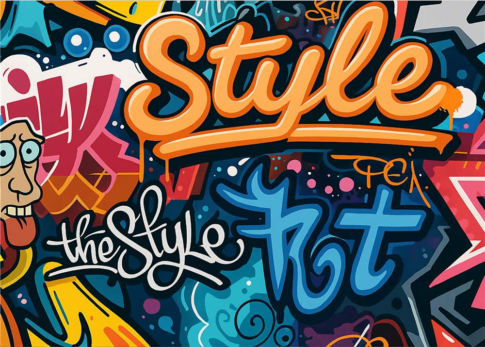 Farverigt Graffiti: Urban Kunst i Dit Hjem plakat