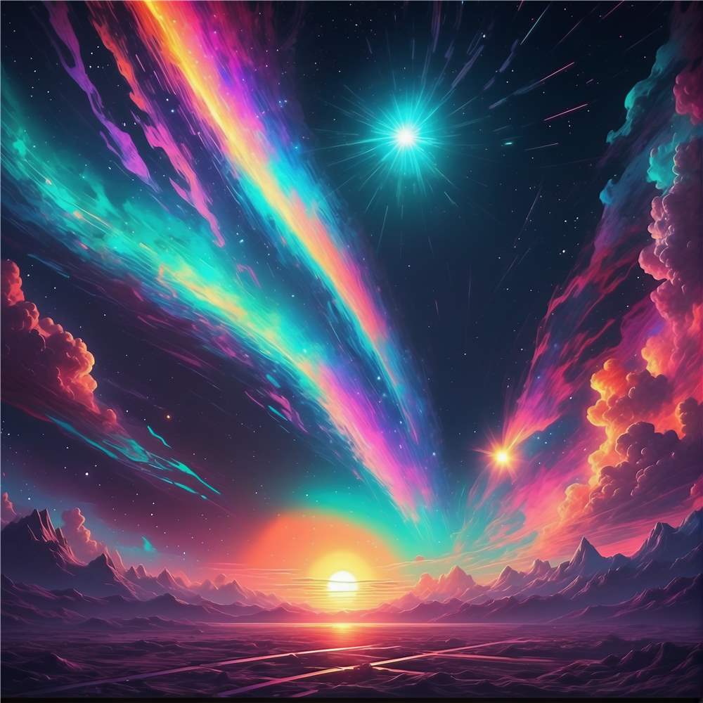 Magisk Kosmisk Solnedgang plakat