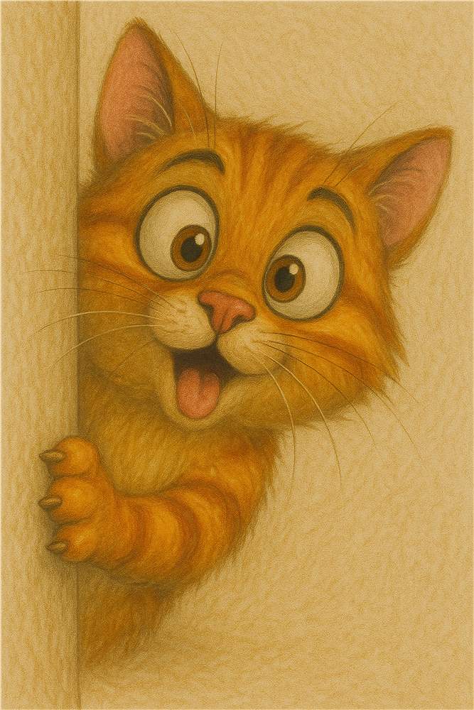 Nysgerrig kat fra den magiske døråbning plakat