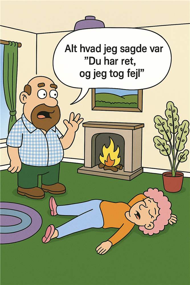 Komisk Uheld i Stuen plakat