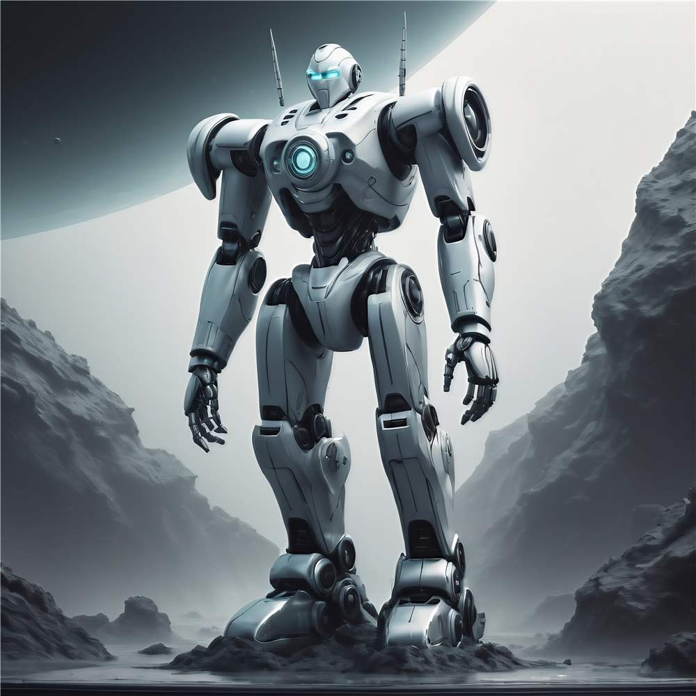 Robot i Månen: En Sci-Fi Udforskning plakat
