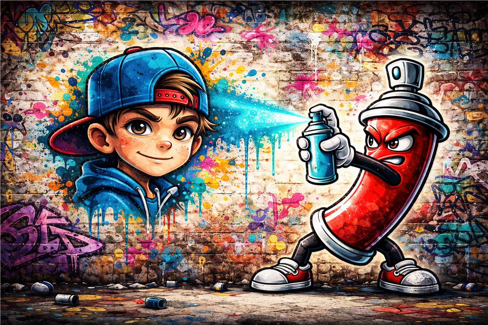 Farverig Graffiti: Leg og Kreativitet plakat