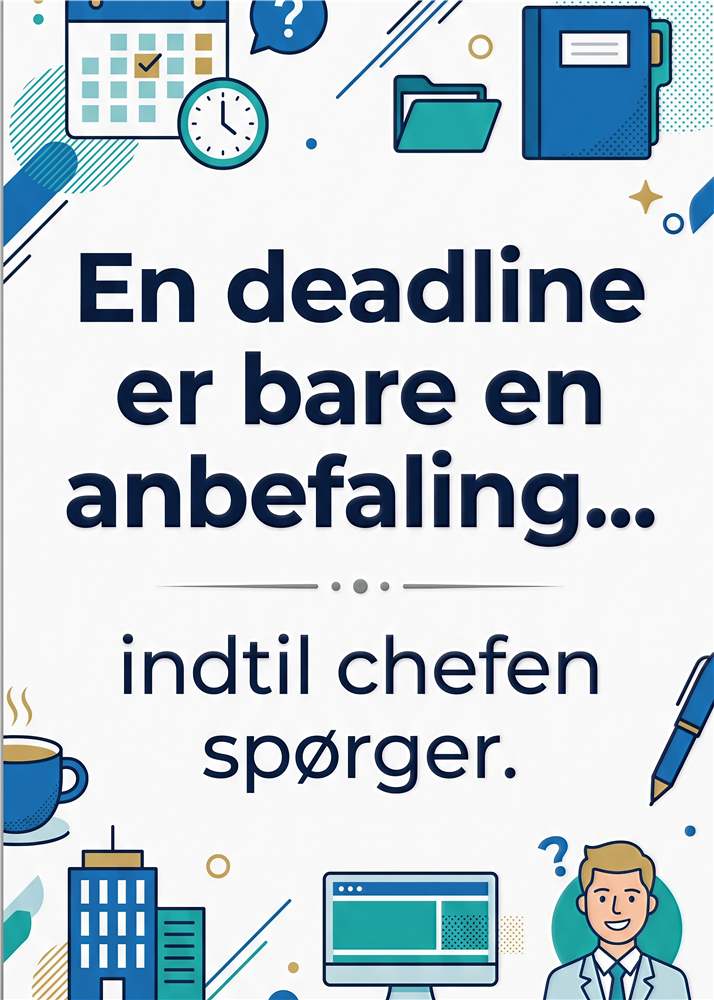 Deadline? Bare en anbefaling! plakat