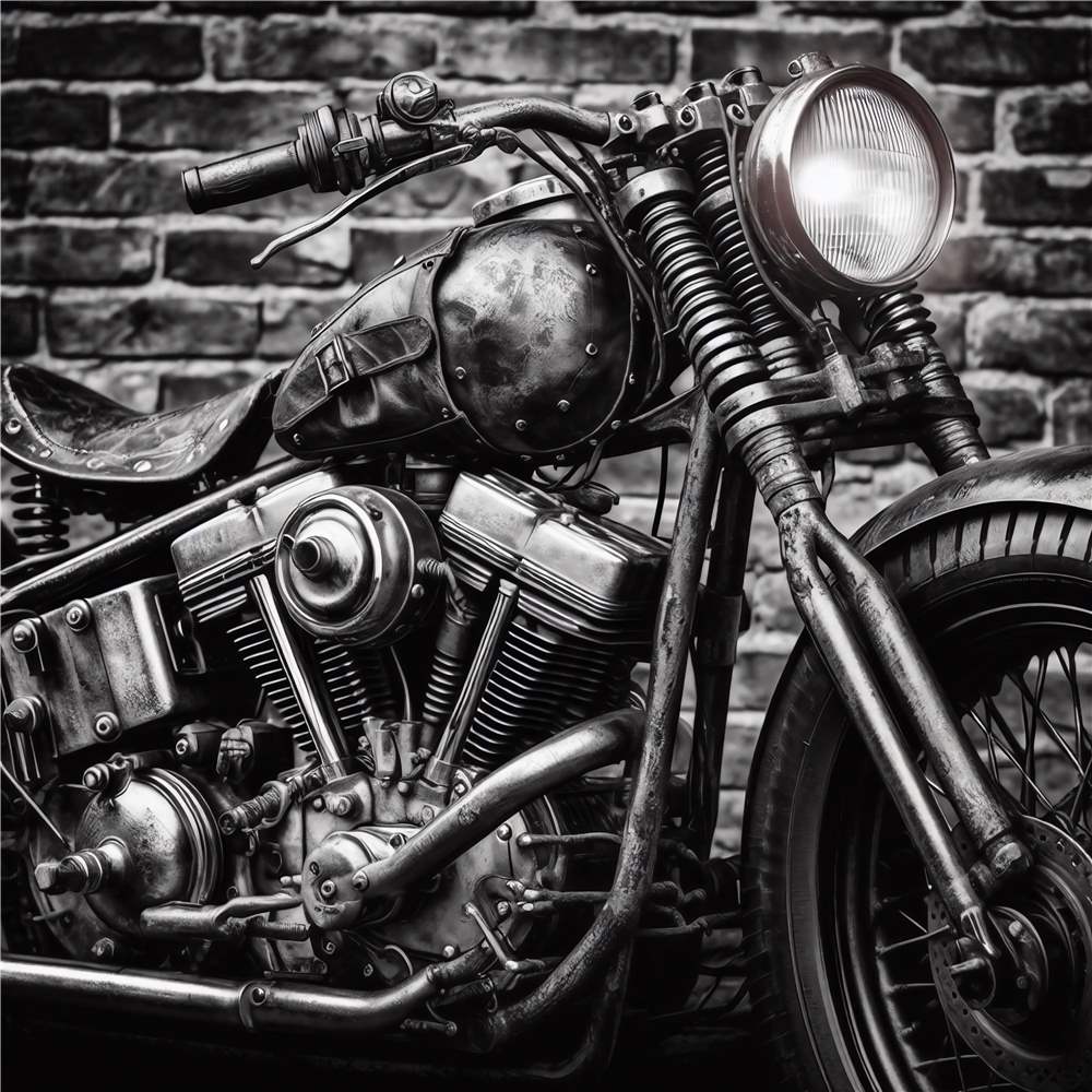 Vintage motorcykel med rå charme plakat