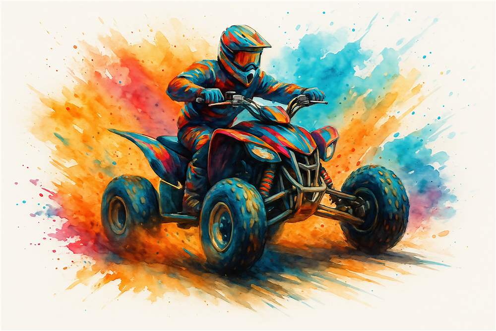 Farverig ATV Action i Dynamik plakat