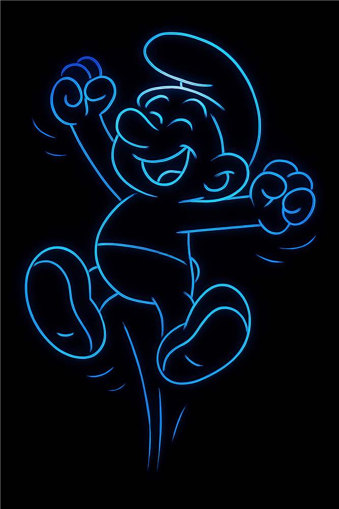 Neon Glæde: Dansende Figur plakat