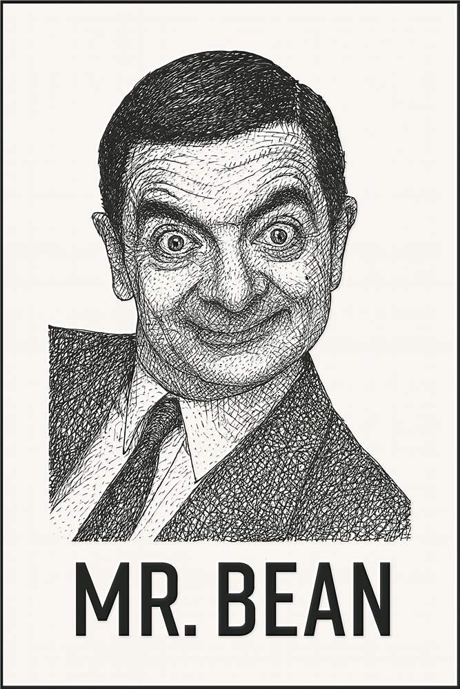 Morsom Mr. Bean Illustration plakat