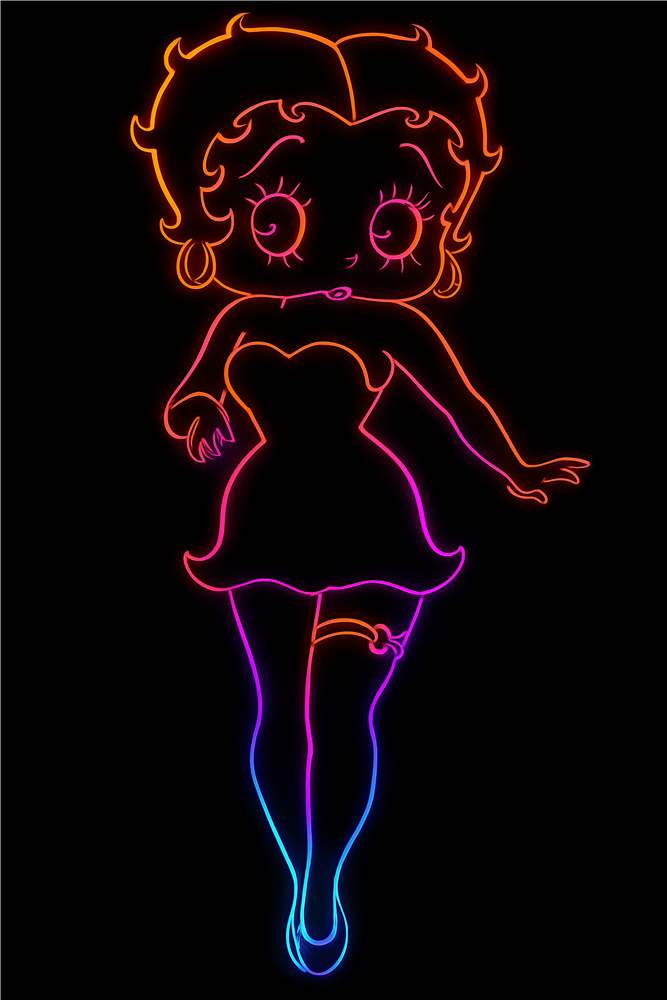 Neon Betty Boop: Retro Charme i Lys plakat