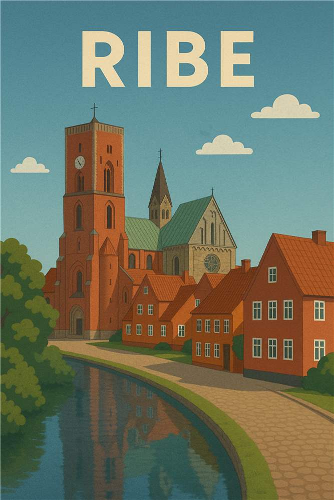 Eventyrligt Ribe: En Malerisk Udsigt plakat