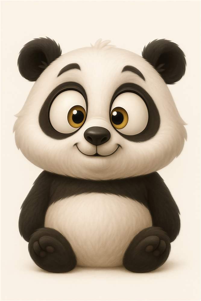 Venlig panda til børneværelset plakat