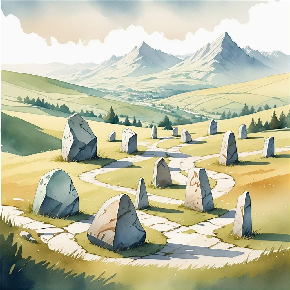 Stenlabyrint i Bjergeventyr plakat