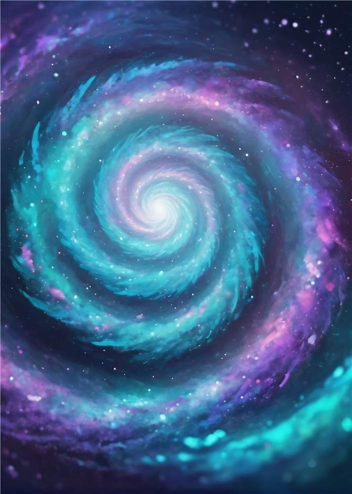 Hypnotisk Spiralgalakse i Lilla og Blå plakat